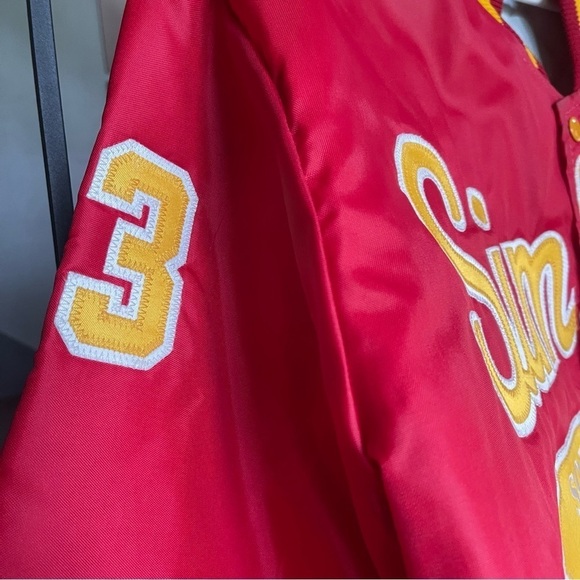 Vintage Delong Simpson college softball jacket USA Snap Button Jacket size large - Picture 8 of 8